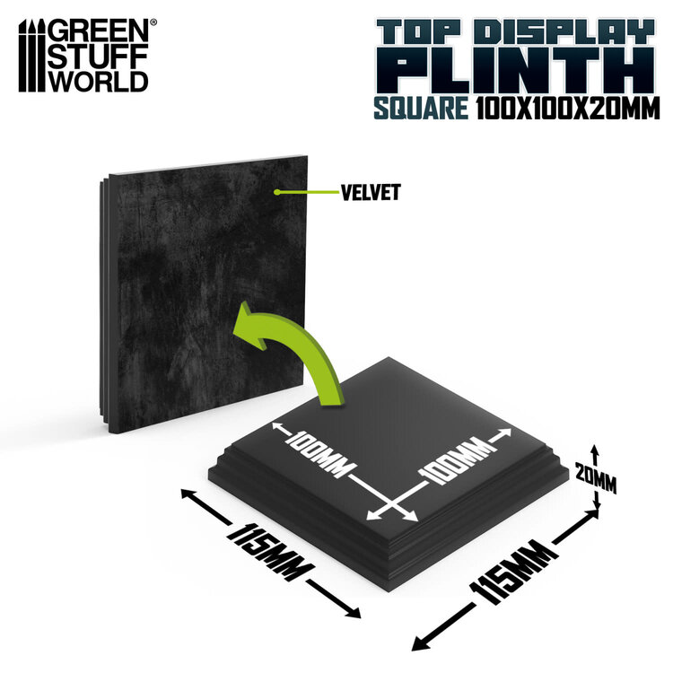 Green Stuff World Green Stuff World: Display Plinth - Square 100mm - Black