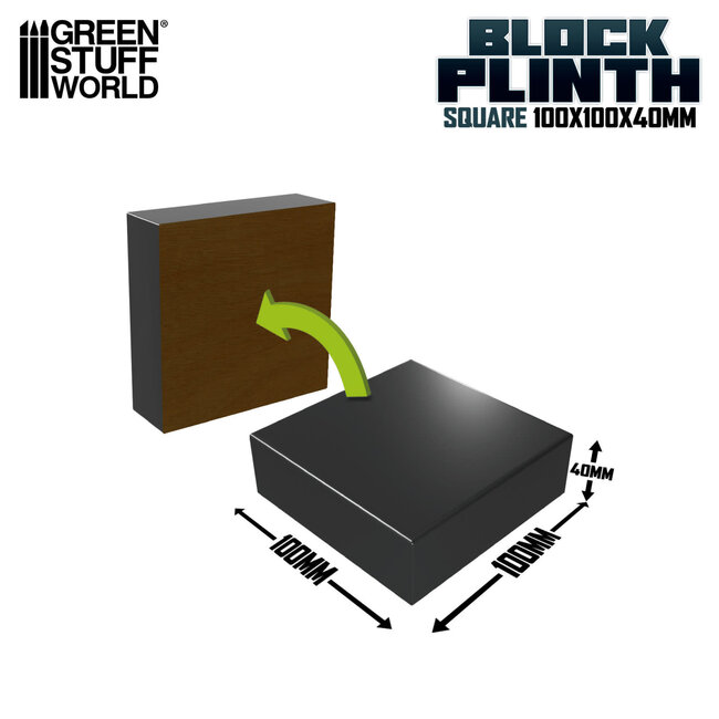 Green Stuff World Green Stuff World: Display Plinth - Square 100mm - Black (Block)