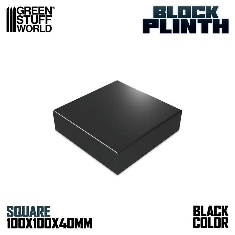 Green Stuff World Green Stuff World: Display Plinth - Square 100mm - Black (Block)