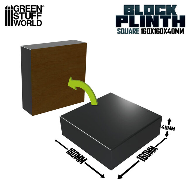 Green Stuff World Green Stuff World: Display Plinth - Square 160mm - Black