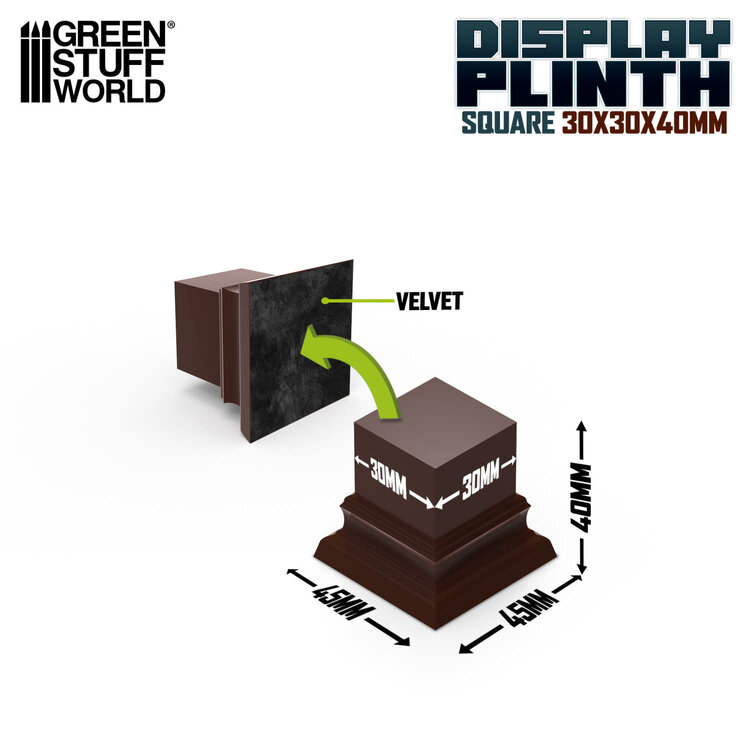 Green Stuff World Green Stuff World: Display Plinth - Square 30mm - Hazelnut Brown