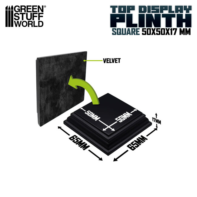 Green Stuff World Green Stuff World: Display Plinth - Square 50mm - Black
