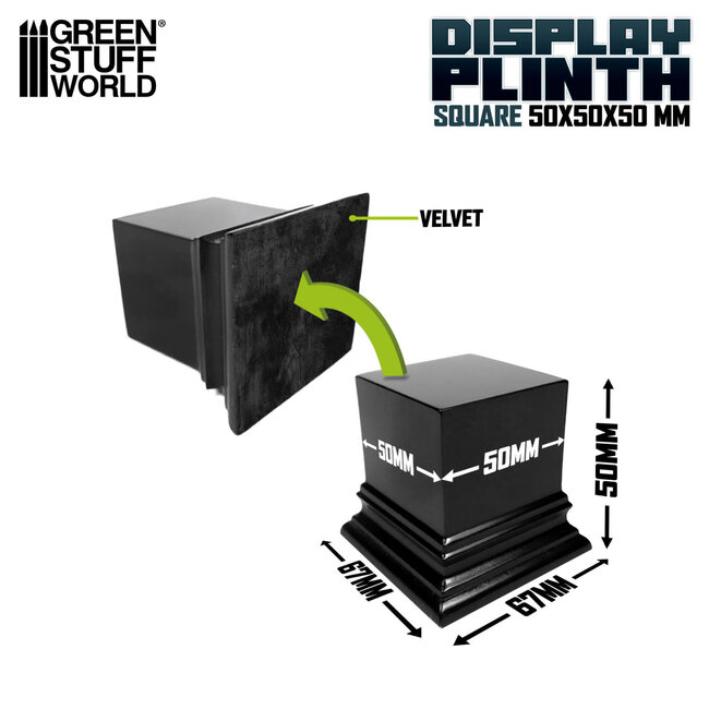 Green Stuff World Green Stuff World: Display Plinth - Square 50mm - Black (High)