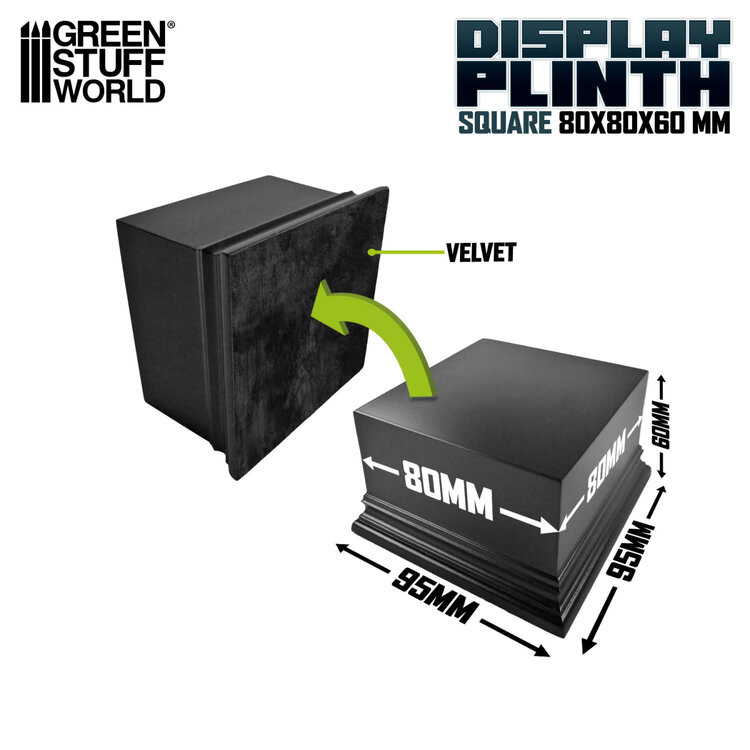 Green Stuff World Green Stuff World: Display Plinth - Square 80mm - Black