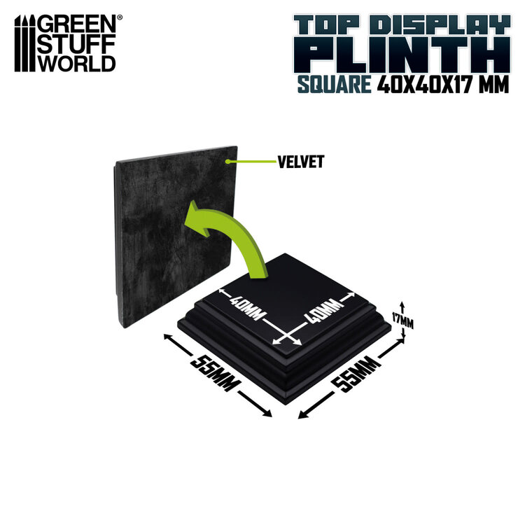Green Stuff World Green Stuff World: Display Plinth - Suqare 40mm - Black