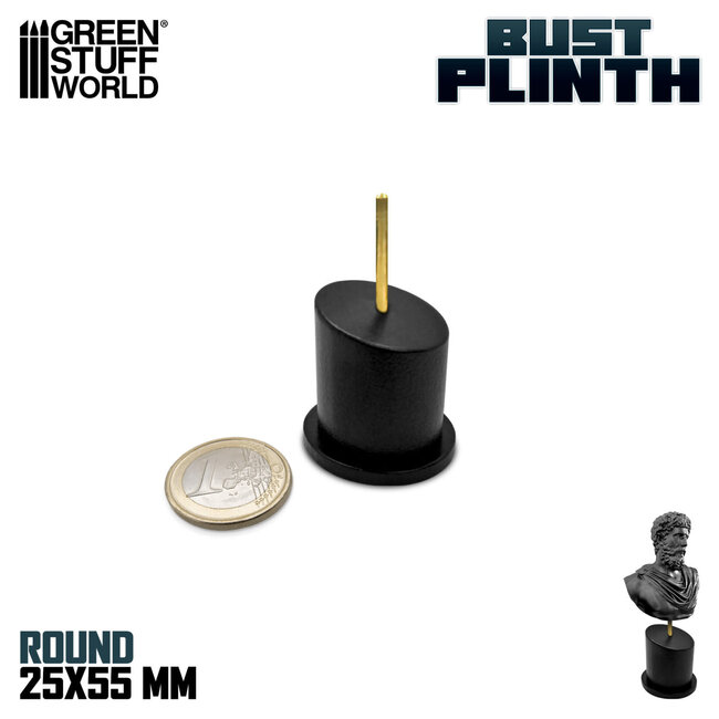 Green Stuff World Green Stuff World: Display Plinth - Tapered Round Bust 25mm - Black