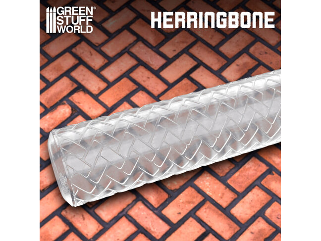 Green Stuff World Rolling Pin - Herringbone