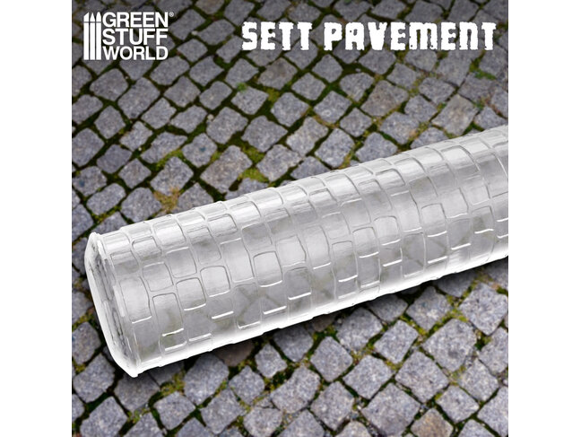 Green Stuff World Rolling Pin - Sett Pavement  - Large