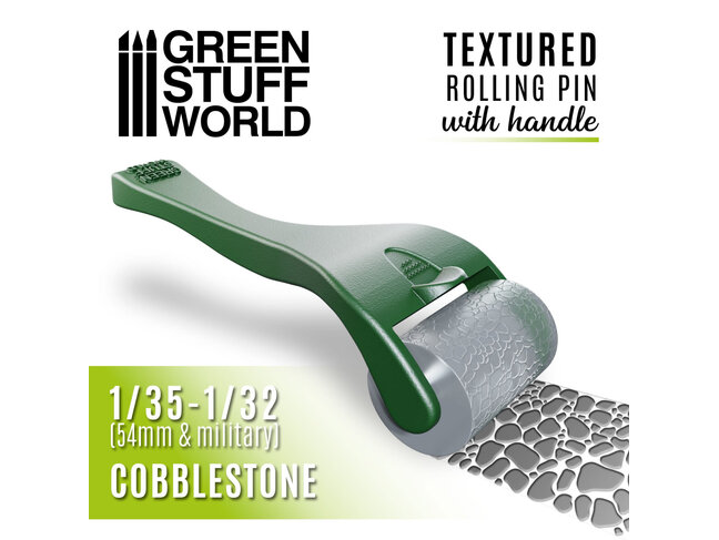 Green Stuff World Rolling Pin with Handle - Cobblestone