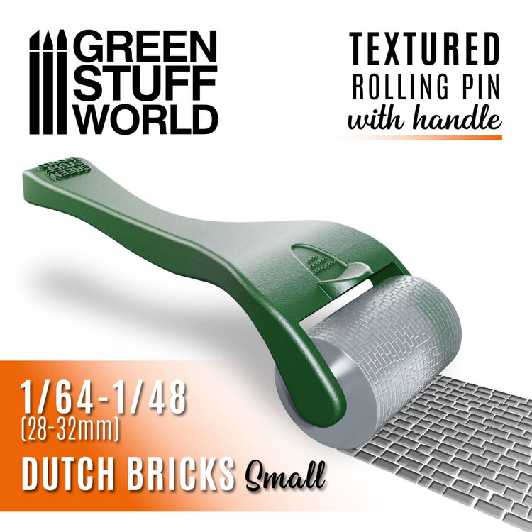 Green Stuff World Green Stuff World: Rolling Pin with Handle - Dutch Bricks Small