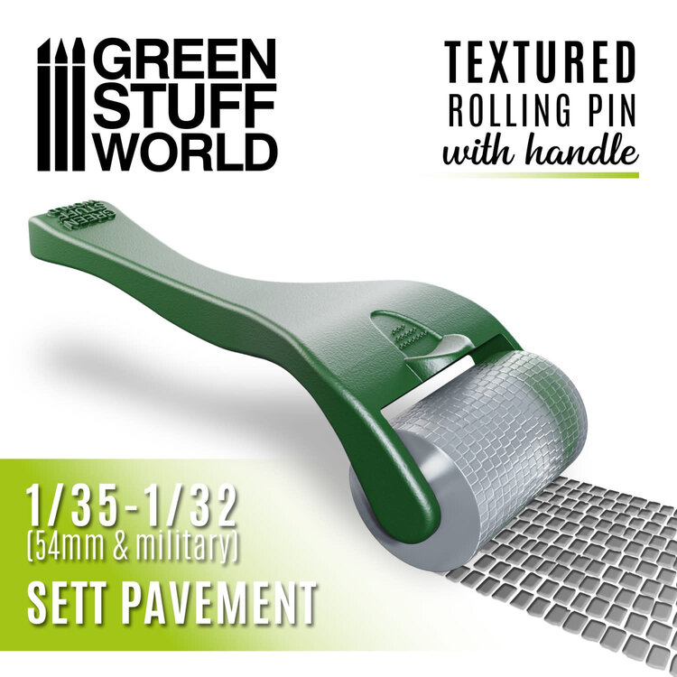 Green Stuff World Green Stuff World: Rolling Pin with Handle - Sett Pavement