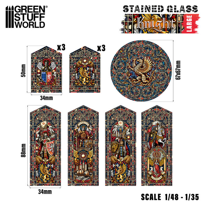 Green Stuff World Green Stuff World: Stained Glass - Knight - Large