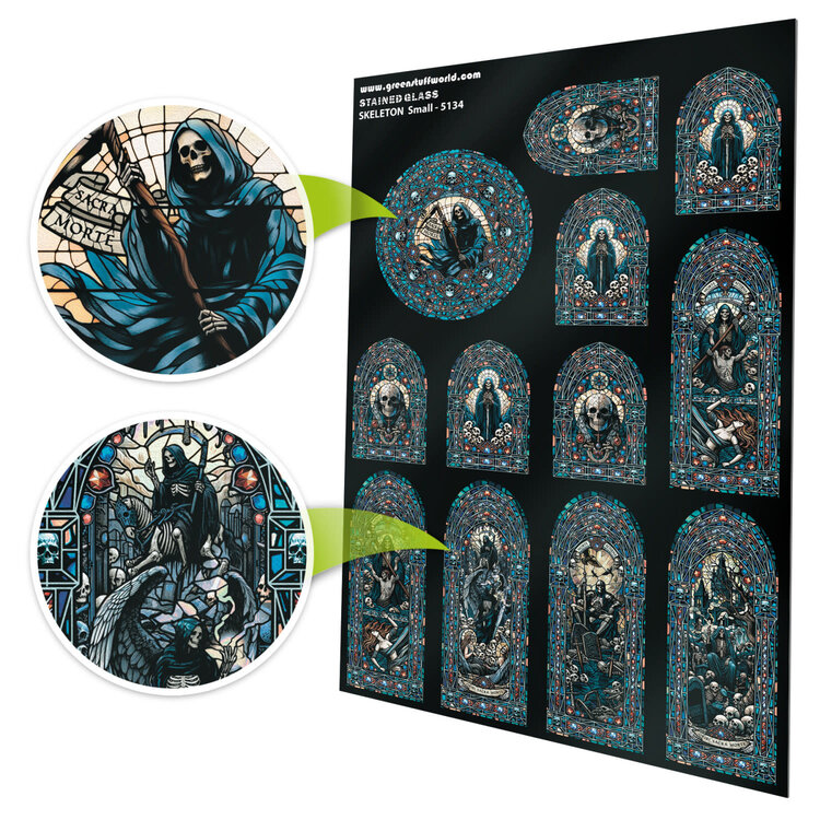 Green Stuff World Green Stuff World: Stained Glass - Skeleton - Small