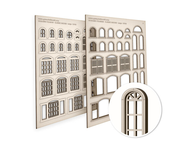 Green Stuff World Miniature Windows - Arched Classic - Large