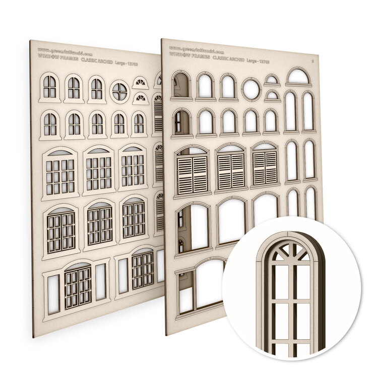 Green Stuff World Green Stuff World: Miniature Windows - Arched Classic - Large
