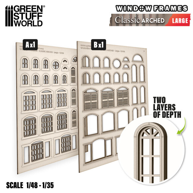 Green Stuff World Green Stuff World: Miniature Windows - Arched Classic - Large