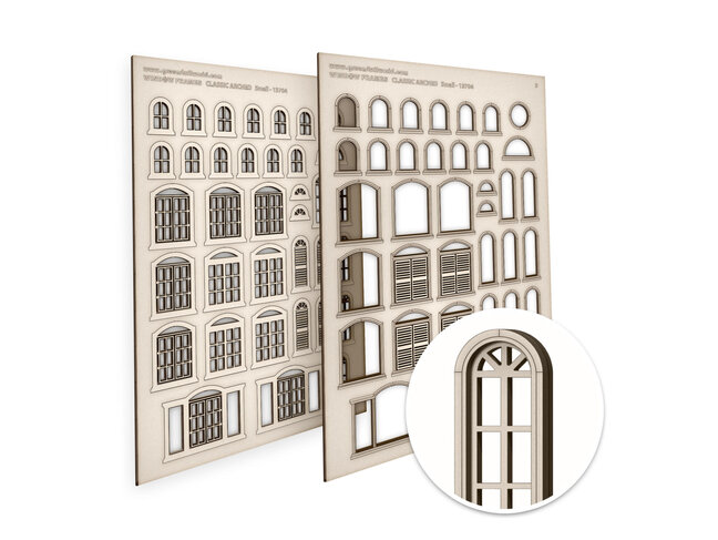 Green Stuff World Miniature Windows - Arched Classic - Small