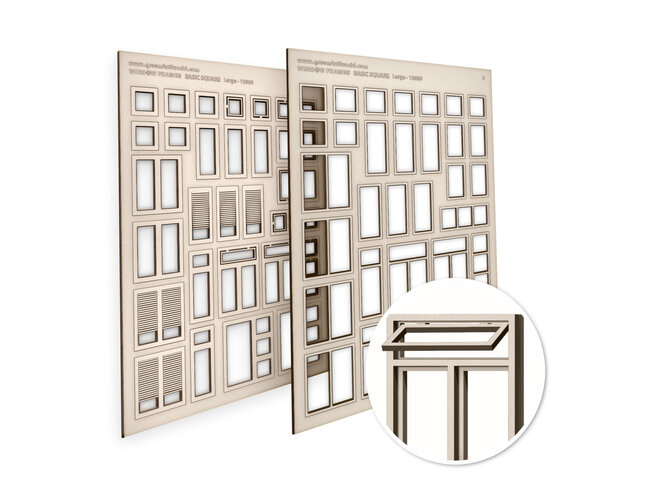 Green Stuff World Miniature Windows - Basic Square - Large