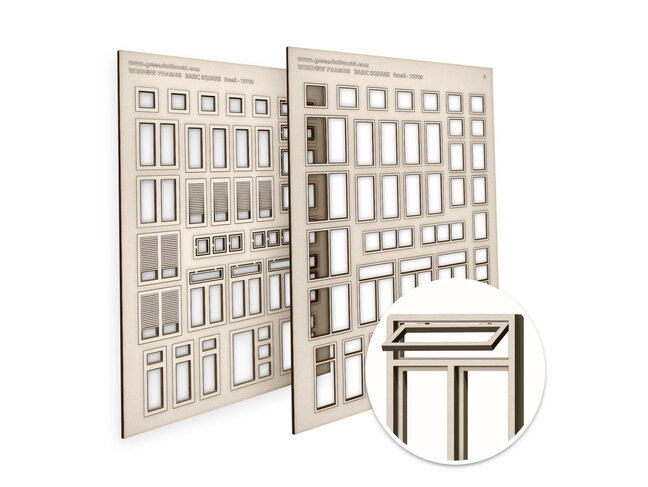 Green Stuff World Miniature Windows - Basic Square - Small