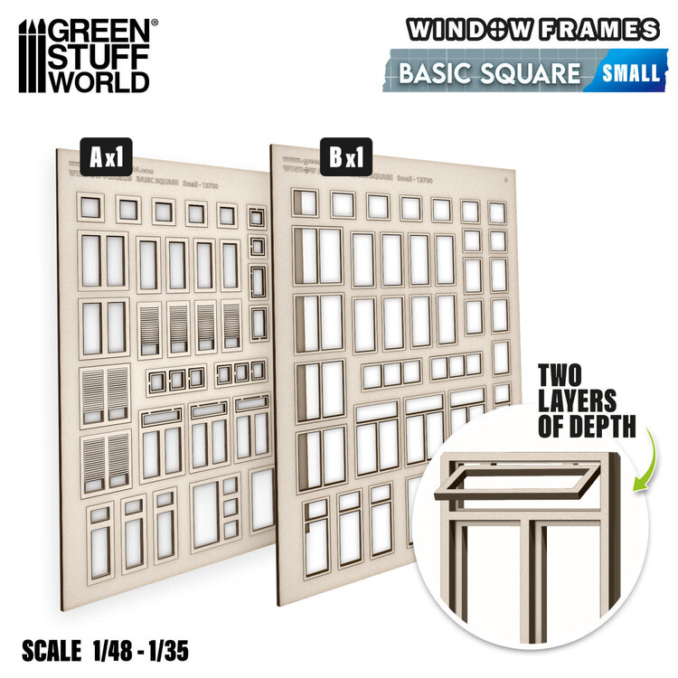 Green Stuff World Green Stuff World: Miniature Windows - Basic Square - Small