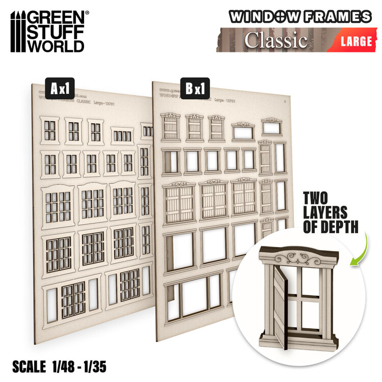 Green Stuff World Green Stuff World: Miniature Windows - Classic - Large