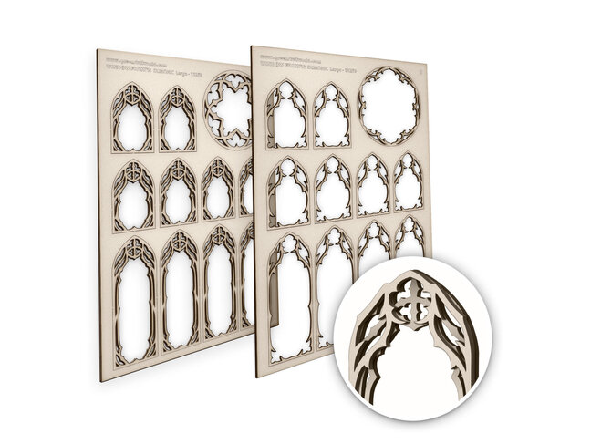 Green Stuff World Miniature Windows - Demonic - Large