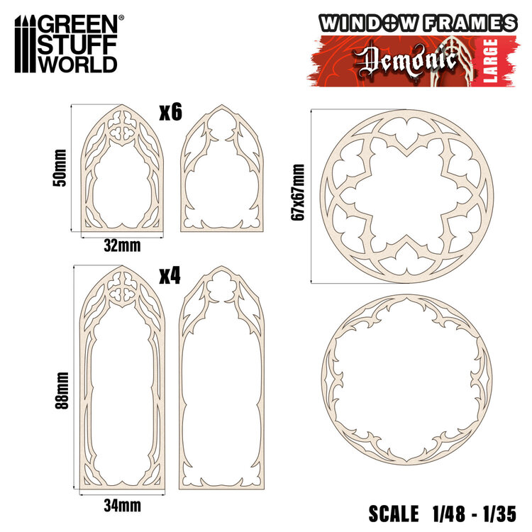 Green Stuff World Green Stuff World: Miniature Windows - Demonic - Large