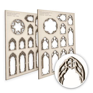 Green Stuff World Miniature Windows - Demonic - Small