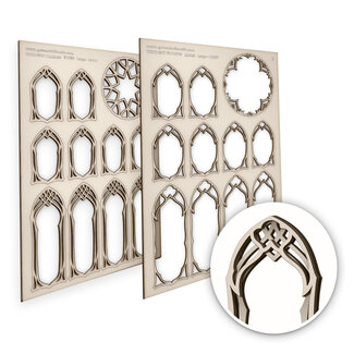 Green Stuff World Miniature Windows - Elven - Large
