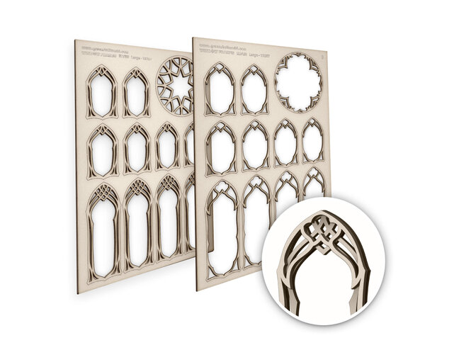 Green Stuff World Miniature Windows - Elven - Large