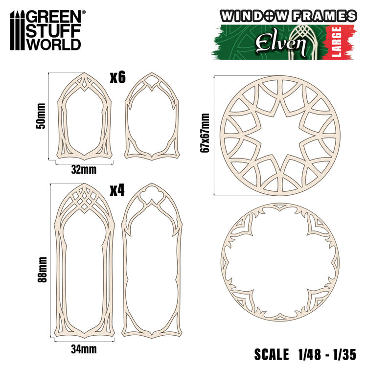 Green Stuff World Green Stuff World: Miniature Windows - Elven - Large