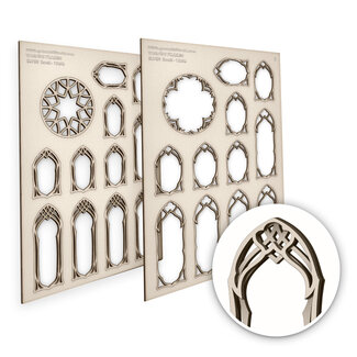 Green Stuff World Miniature Windows - Elven - Small