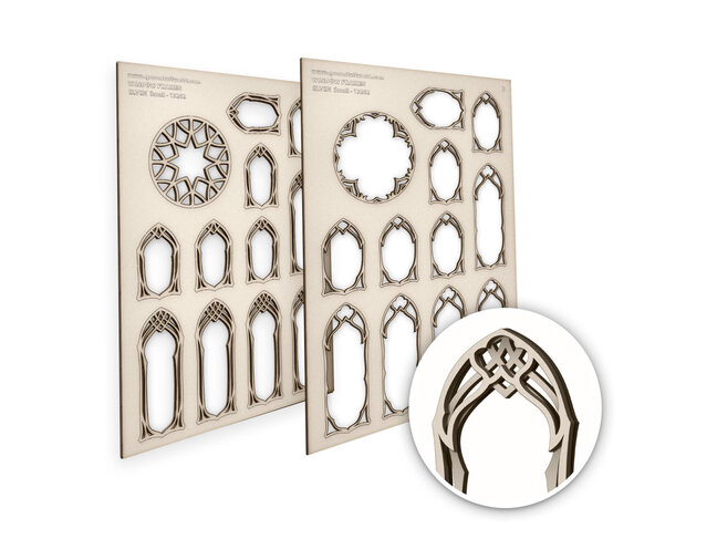 Green Stuff World Miniature Windows - Elven - Small