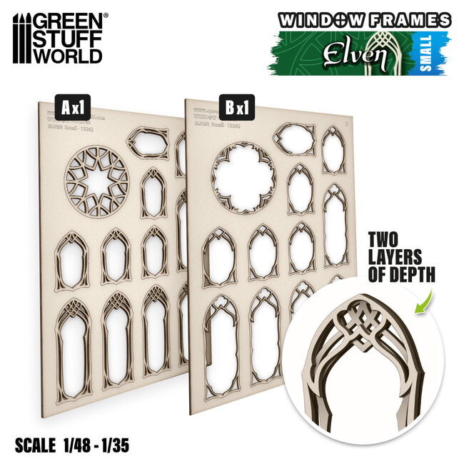 Green Stuff World Green Stuff World: Miniature Windows - Elven - Small
