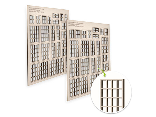 Green Stuff World Miniature Windows - Industrial - Large