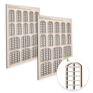 Green Stuff World Miniature Windows - Industrial Arched Type 2 - Large