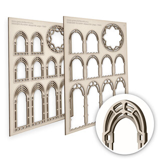Green Stuff World Miniature Windows - Skeleton - Large