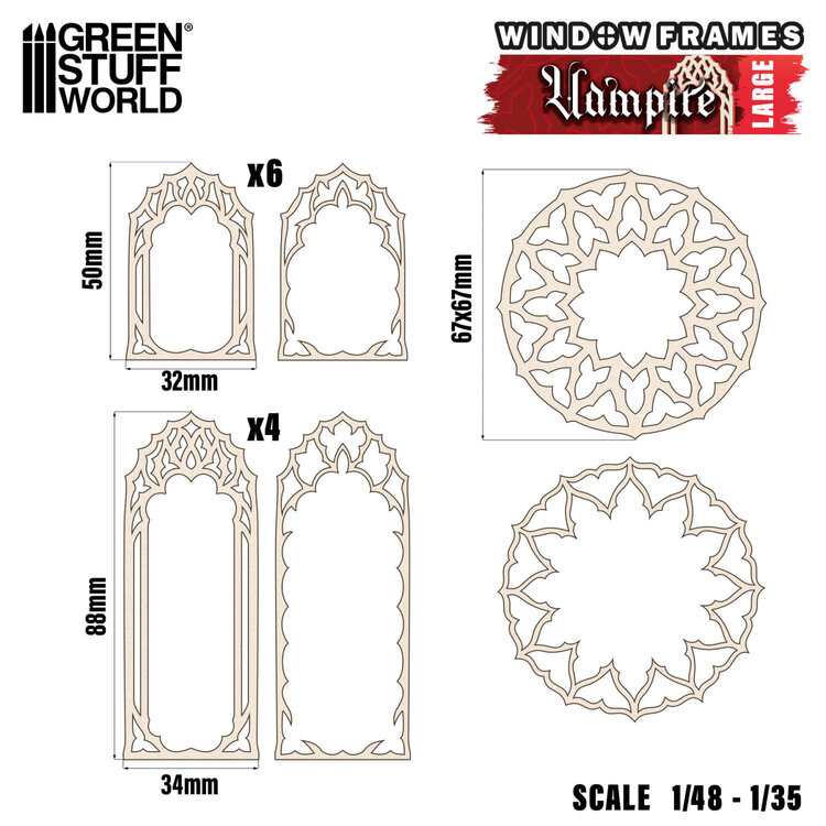 Green Stuff World Green Stuff World: Miniature Windows - Vampire - Large