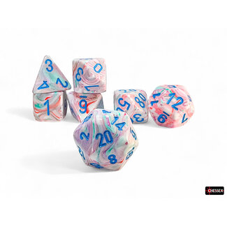 Chessex Pop Art/blue - Festive Mega-Hedral 7-Die Set
