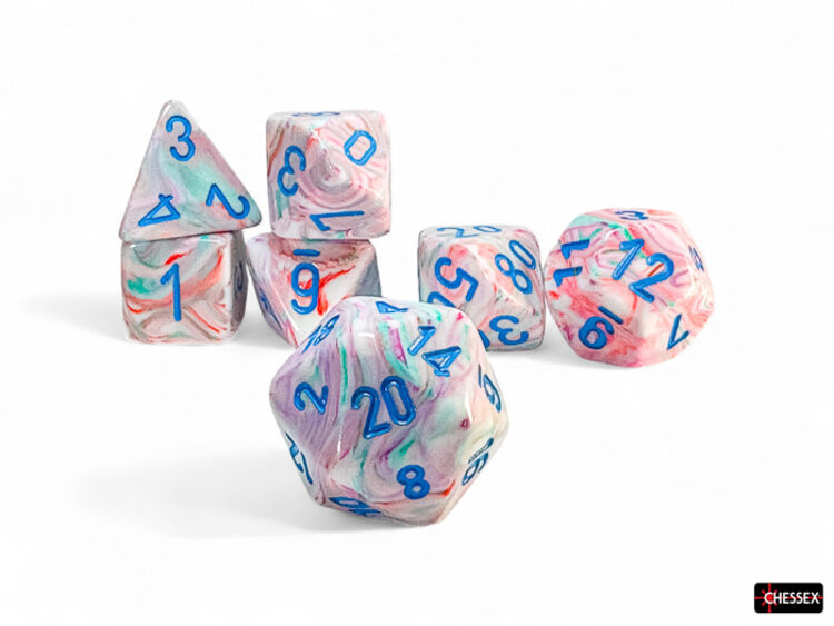 Chessex Chessex: Pop Art/blue - Festive Mega-Hedral 7-Die Set