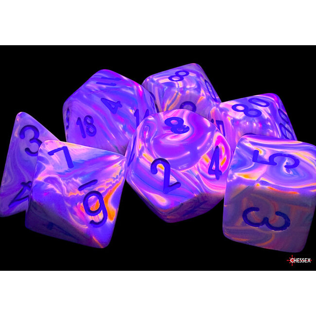 Chessex Chessex: Pop Art/blue - Festive Mega-Hedral 7-Die Set