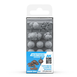 AK Interactive Basing Bits: Wargame Scenery - Japanese Lamps & Bonsai