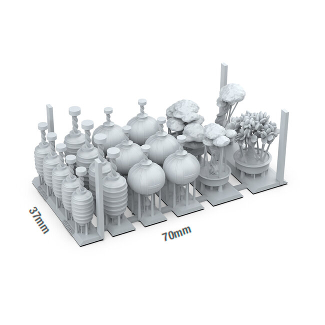 AK Interactive AK interactive - Basing Bits: Wargame Scenery - Japanese Lamps & Bonsai