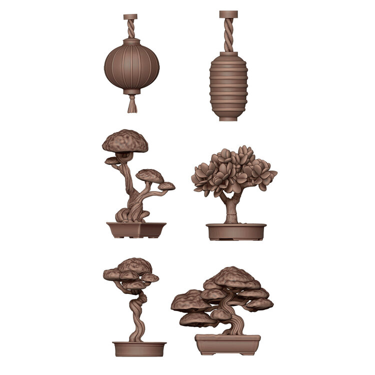 AK Interactive AK interactive - Basing Bits: Wargame Scenery - Japanese Lamps & Bonsai