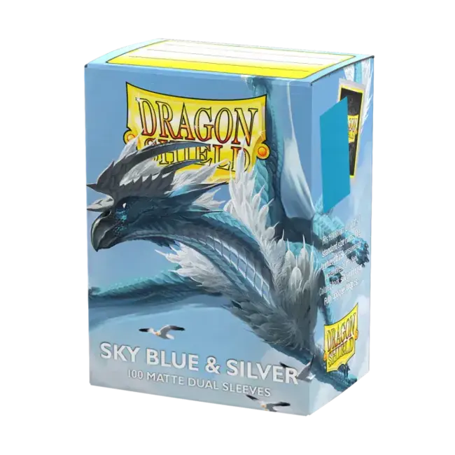 Dragon Shield Dragon Shield: Sky Blue & Silver - Matte Dual Sleeves (100 Standard Size Sleeves)