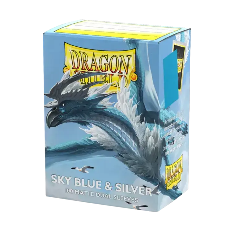 Dragon Shield Dragon Shield: Sky Blue & Silver - Matte Dual Sleeves (100 Standard Size Sleeves)