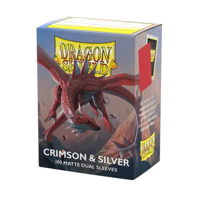 Dragon Shield Dragon Shield: Crimson & Silver - Matte Dual Sleeves (100 Standard Size Sleeves)