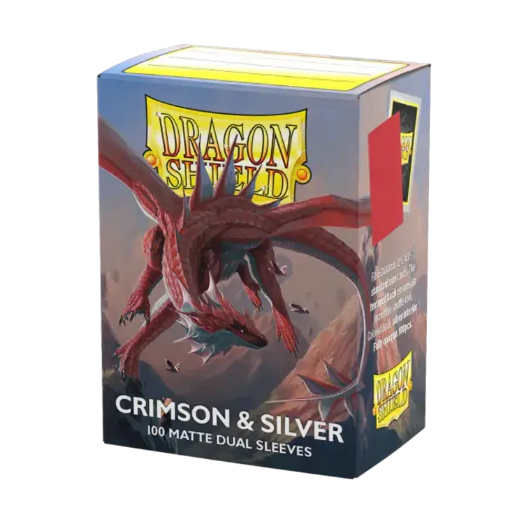 Dragon Shield Dragon Shield: Crimson & Silver - Matte Dual Sleeves (100 Standard Size Sleeves)