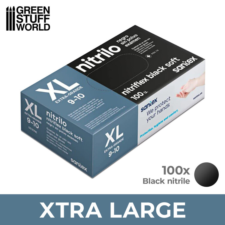 Green Stuff World Green Stuff World: Black Nitrile Gloves - XL (100)