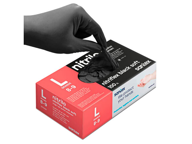 Green Stuff World Black Nitrile Gloves - L (100)